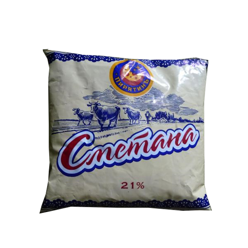 Сметана ПИРЯТИН 21%, 400г, плівка поліетиленова